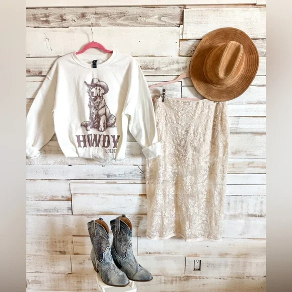 Denim Western Cowboy Boots - Picture 2 of 7